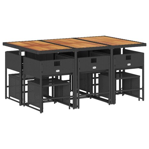 11-cz. zestaw mebli do ogrodu, z poduszkami, czarny rattan PE na Arena.pl