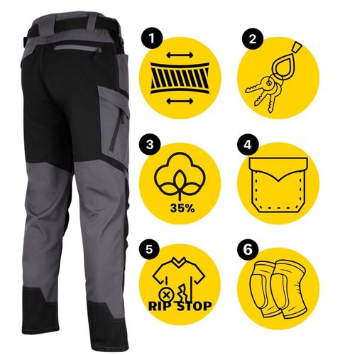 Spodnie robocze męskie Bojówki ochronne BHP Oddychające RIPSTOP Mocne r. 52 na Arena.pl