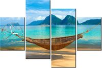120CM 80CM ZEGAR 4 ELEM HAMAK PLAŻY OBRAZ ŚCIENNY