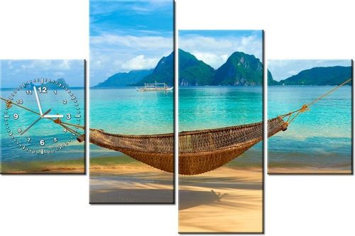 120CM 80CM ZEGAR 4 ELEM HAMAK PLAŻY OBRAZ ŚCIENNY na Arena.pl