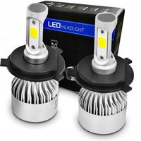 Żarówki LED H4 S2 72W COB ZESTAW 16000 lm 12V 24V żarówka zimna biel