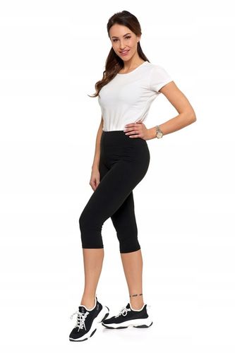 CZARNE GETRY DAMSKIE LEGGINSY 3/4 KLASYCZNE GŁADKIE DOPASOWANE MORAJ L/XL na Arena.pl