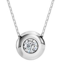 naszyjnik z białego złota 585 z diamentem (brylantem) 0,15 ct lab