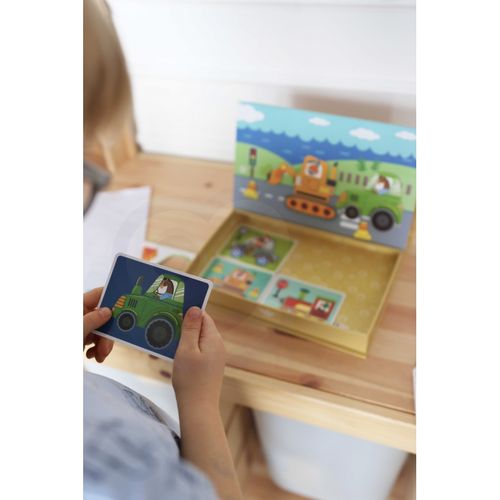 TOOKY TOY Układanka Magnetyczna Puzzle Montessori Pudełko Edukacyjne Pojazdy 80 el. na Arena.pl