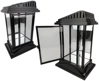 SZKLANY ZNICZ KAPLICZKA LATARENKA LAMPION LED NA GRÓB CMENTARZ LUSTRZANA