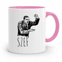 Kubek Różowy Prezent Dla Szefa Szef Boss Kierownik Z Nadrukiem Ze Zdjęciem