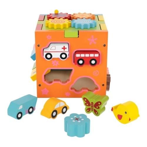 LT330 DREWNIANA KOSTKA SENSORYCZNA SORTER KLOCKÓW SUWAKI na Arena.pl