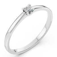 pierścionek z białego złota 585 z diamentem (brylantem) 0,1 ct g/si