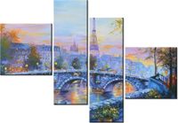 100 70CM OBRAZ 4 ELEM ALEJKA PARYŻU DRUK PŁÓTNO RAMA