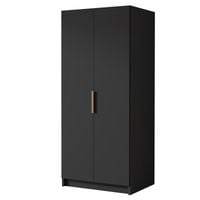 Szafa BODRUM I 100 cm - pojemna garderoba - CZARNY+ZŁOTY