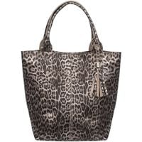 VERA PELLE torebka damska skórzana shopper w panterkę V515 beżowa