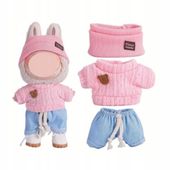 Trzy ręcznie robione zestawy swetrów dla lalek (15-17 cm)