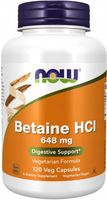 NOW FOODS BETAINA HCl 648 mg proteaza ENZYMY TRAWIENNE 120 kapsułek