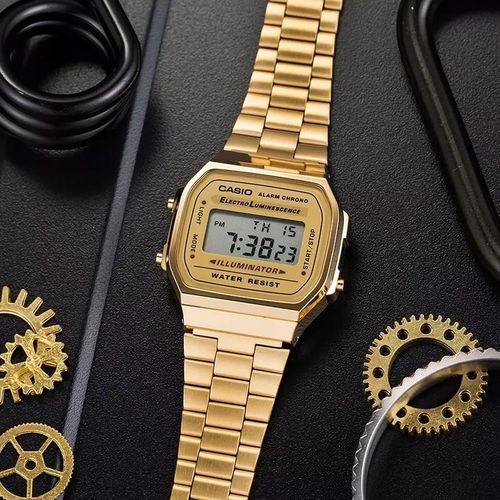 ZŁOTY ZEGAREK UNISEX CASIO RETRO A168WG-9W - KLASYKA + PUDEŁKO na Arena.pl