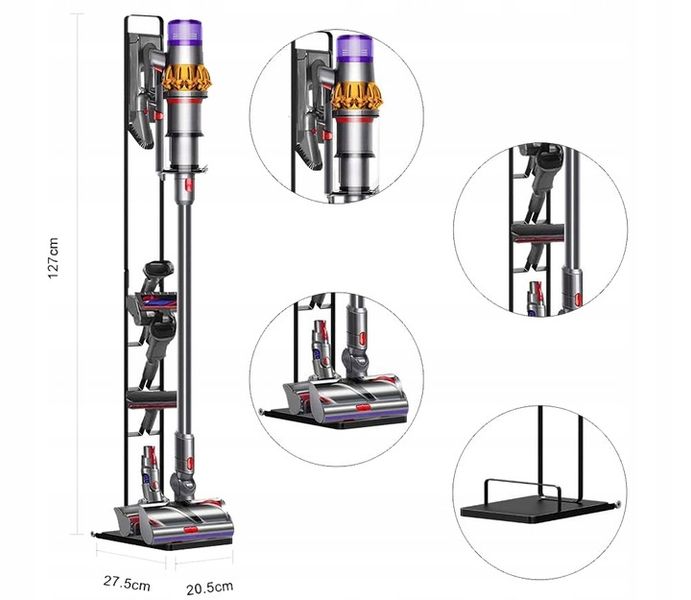 SOLIDNY STOJAK DO DYSON UCHWYT WIESZAK NA KÓŁKACH V6 V7 V8 V10 V11 V12 V15 zdjęcie 3
