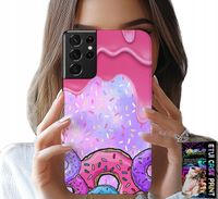 ETUI DO SAMSUNG GALAXY S21 Ultra - SŁODKIE DONUTY Z LUKREM W TLE + FOLIA
