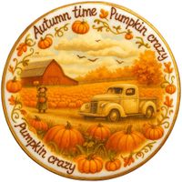 CIASTKO LUKROWANE AUTUMN HARVEST ROZ.XL KOŁO JESIEŃ RĘCZNIE ROBIONE
