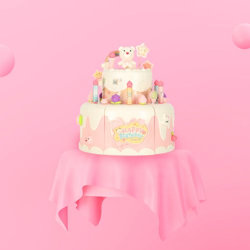 DUŻY TORT URODZINOWY PIĘTROWY DO KROJENIA ŚWIATŁĄ MUZYKA na Arena.pl