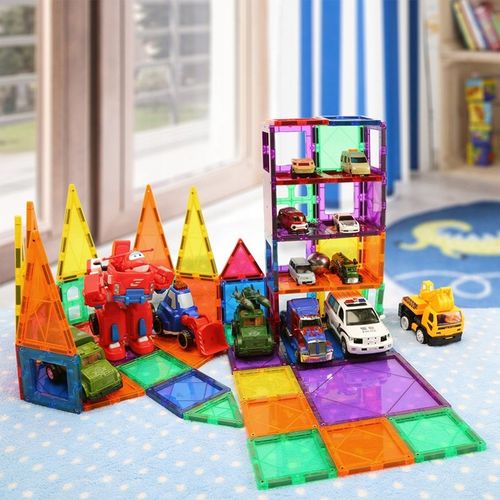 DUŻE KLOCKI MAGNETYCZNE KONSTRUKCYJNE 3D EDUKACYJNE DLA DZIECI 45 elementów na Arena.pl