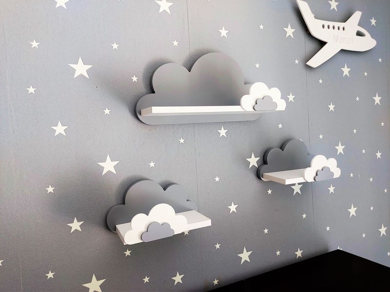 Półki chmurki 3 sztuki półka chmurka kolory do wyboru zdjęcie 3