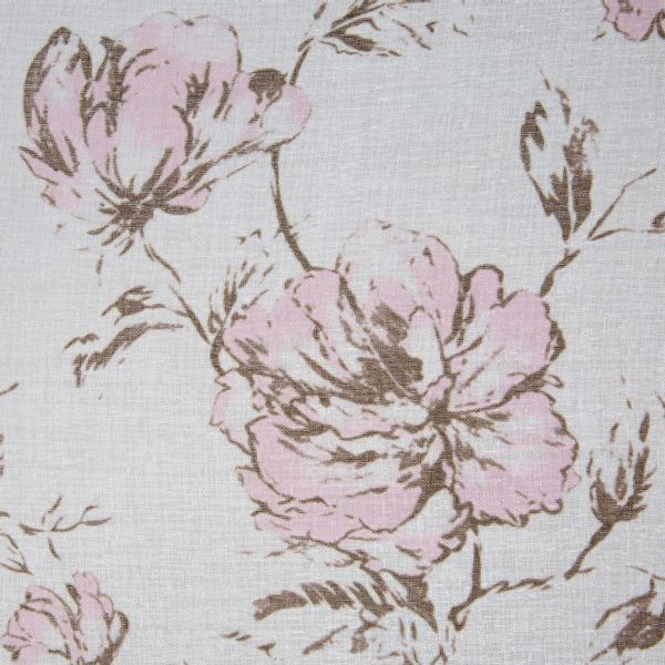 Firana gotowa na przelotkach AMBER 140x250 biała różowe beżowe kwiaty zdjęcie 4