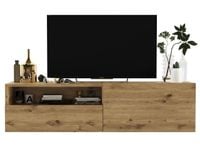 Wisząca szafka RTV, SANO, 120x35x30 cm, dąb artisan, mat | TYLETEGOTU