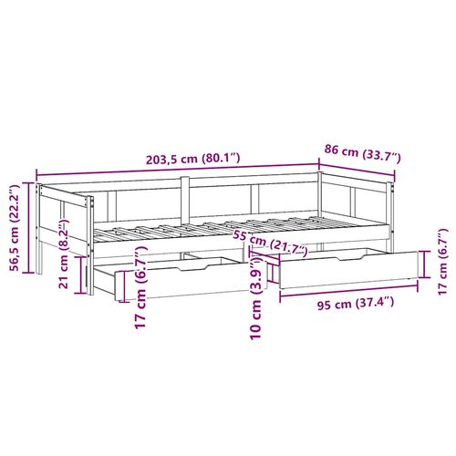 Łóżko dzienne z szufladami, 80x200 cm, lite drewno sosnowe na Arena.pl