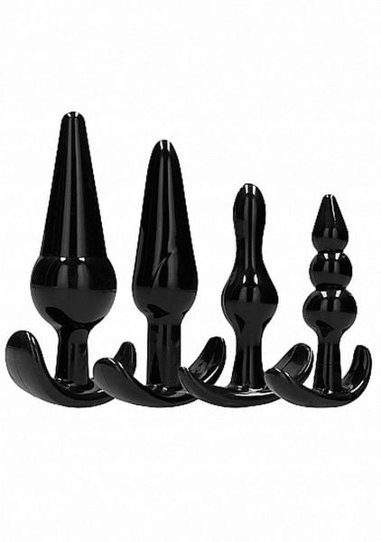No. 80 - 4-Piece Butt Plug Set - Black zdjęcie 1