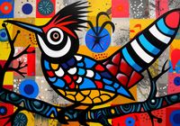 Plakat 66,5x46,5cm Ptak Na Wznak