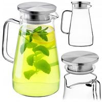 DZBANEK DO HERBATY SZKLANY ŻAROODPORNY NAPOJÓW WODY Z FILTREM POKRYWKĄ 1,5L