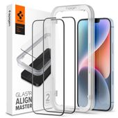 SPIGEN SZKŁO HARTOWANE 2 SZTUKI DO iPhone 13/13 Pro/14 – CZARNE 9H