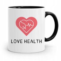 Kubek Czarny Dla Doktora Lekarza Love Health Z Nadrukiem Ze Zdjęciem