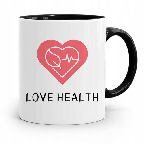 Kubek Czarny Dla Doktora Lekarza Love Health Z Nadrukiem Ze Zdjęciem na Arena.pl