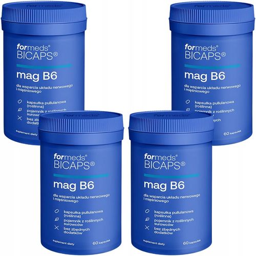 Bicaps MAG B6 4x 60 kap Skurcze CZYSTY SKŁAD CYTRYNIAN MAGNEZU | FORMEDS na Arena.pl