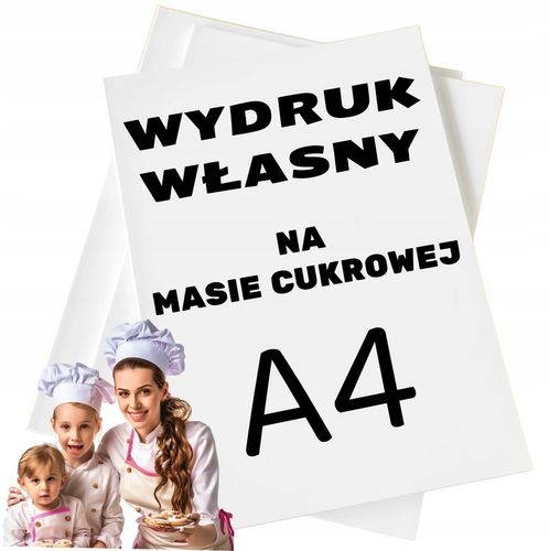 WYDRUK CUKROWY MASA CUKROWA Z TWOIM ZDJĘCIEM GRAFIKĄ A4 NA TORT + TEKST na Arena.pl
