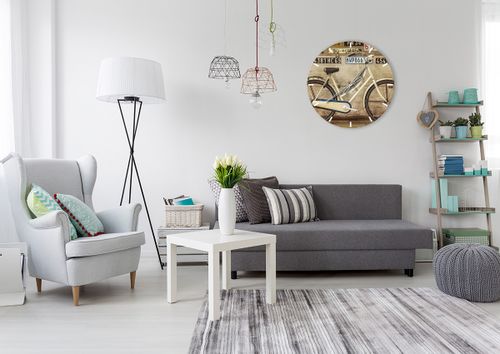 Zegar Ścienny - Rower Mur Tablica - 60X60 Cm - C3Ar60X60-3764 na Arena.pl