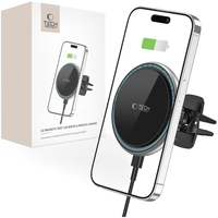 tech-protect a2 magnetic magsafe vent car mount wireless charger 15w black