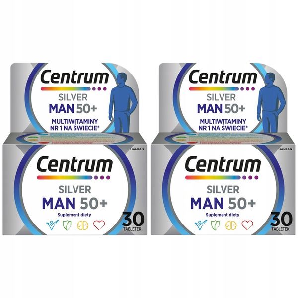 Multiwitaminadla mężczyzn Centrum Man 50+ Silver minerały 30 tabletek zdjęcie 1