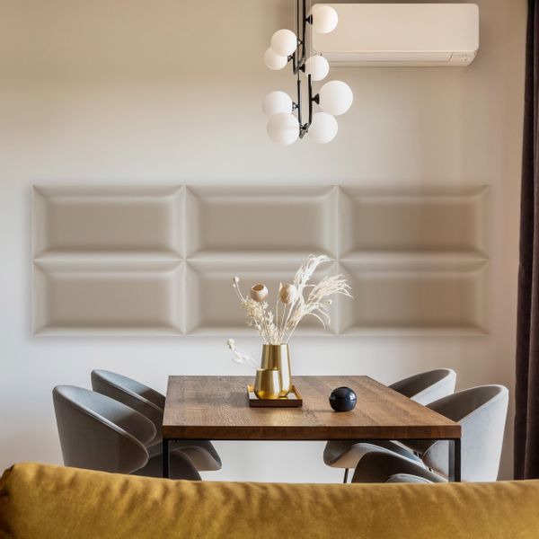 Panel Tapicerowany Eko Skóra Kremowy 60cm x 15cm zdjęcie 4