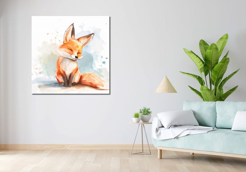 Obraz 100x100cm Zadowolony Lisek zdjęcie 2