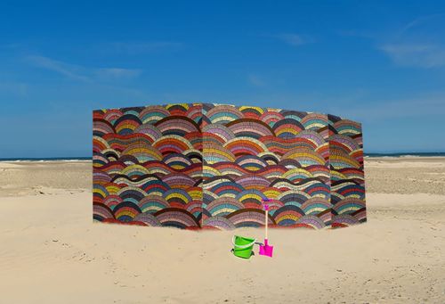 PARAWAN PLAŻOWY Kolorowe półkola z indywidualnym napisem 3 PANELE 38.3 na Arena.pl