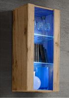 Regał do Salonu Przechowywania, Witryna Szklana Wisząca Dąb Wotan