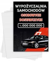 Ulotki A4 reklamowe firmowe 1000 szt różne wzory WYPOŻYCZALNIA SAMOCHODÓW