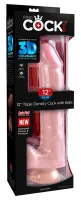 king cock plus model 30 cm jasny - anatomiczna forma z przyssawką