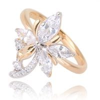 Pierścionek Stal Chirurgiczna Platerowana Złotem Pst768, Rozmiar : Us7 Eu14