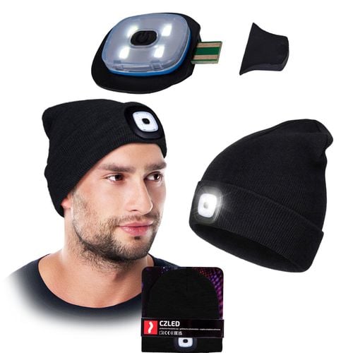 czapka zimowa led z wymienną latarką reis czled_b na Arena.pl