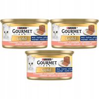 Gourmet Gold Karma mokra dla dorosłych kotów mus z łososiem 85 g x 3 sztuk