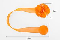 Upinacz dekoracyjny z magnesem kwiatek pomarańczowy x2