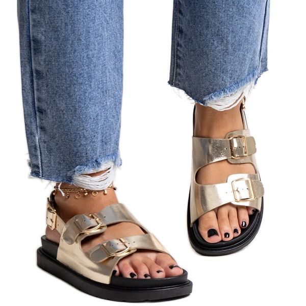 Złote sandały na platformie r.41 zdjęcie 1