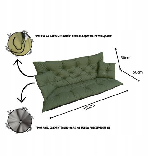 PODUSZKI OGRODOWE NA MEBLE OGRODOWE 150x60x50 PODUSZKA NA LAWKE HUSTAWKE na Arena.pl